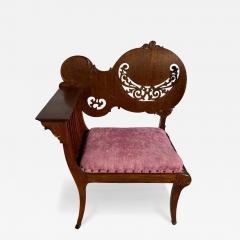 Early 20th Century Upholstered Walnut Corner Chair - 4383814