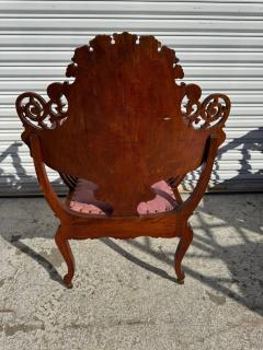 Early 20th Century Upholstered Walnut Savonorola Chair - 4383420