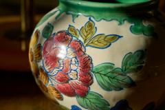 Early 20th Century Vase with Flower Decor Gouda Holland - 4395004