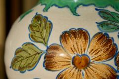 Early 20th Century Vase with Flower Decor Gouda Holland - 4395013
