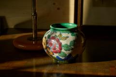Early 20th Century Vase with Flower Decor Gouda Holland - 4395014
