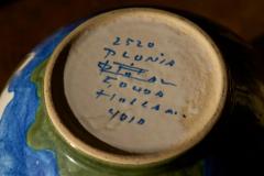 Early 20th Century Vase with Flower Decor Gouda Holland - 4395016