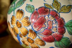 Early 20th Century Vase with Flower Decor Gouda Holland - 4395028