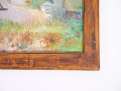 Early 20th Century Wood Framed Oil Board Decorative Painting - 2823932