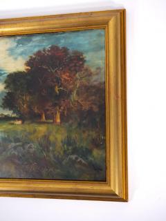 Early 20th Century Wood Framed Oil Board Decorative Painting - 2824078