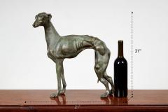 Early 20th c Patinated Solid Bronze Sculpture of a Lean Italian Greyhound - 4513009