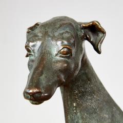 Early 20th c Patinated Solid Bronze Sculpture of a Lean Italian Greyhound - 4513013