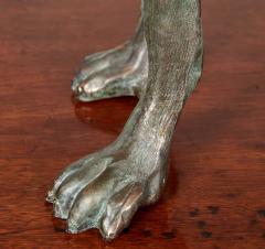 Early 20th c Patinated Solid Bronze Sculpture of a Lean Italian Greyhound - 4513019