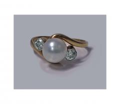 Early 20th century Diamond and Pearl 18K Ring C 1920 - 623735