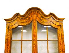 Early 20th century Dutch Marquetry Trumeau Library Cabinet with Drop Front Desk - 4552980