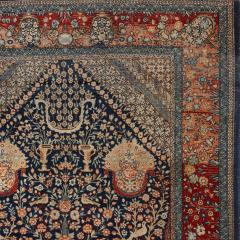 Early 20th century Persian Kashan floral wool rug - 3543106