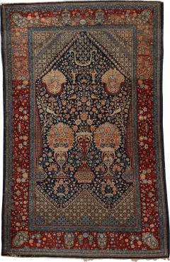 Early 20th century Persian Kashan floral wool rug - 3546852