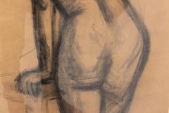 Early 20th century female figure in Charcoal with black frame - 1308086