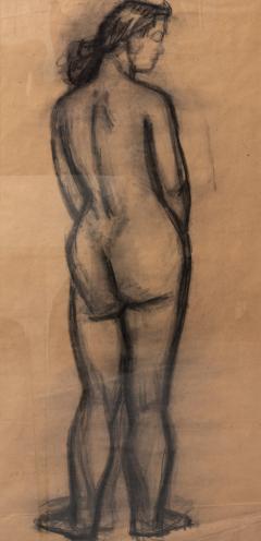 Early 20th century female figure in Charcoal with black frame - 1308479