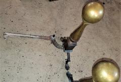 Early American Canonball Brass Andirons - 1875950