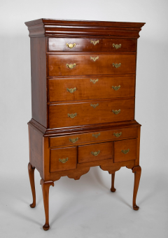 Early American Two Part Queen Anne Cherry Highboy - 2915631