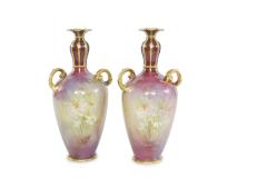 Early Art Nouveau Gilt Porcelain Pair Vase - 2288841