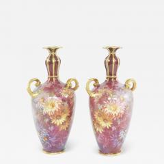 Early Art Nouveau Gilt Porcelain Pair Vase - 2290625