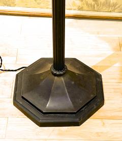 Early Art deco extreme quality patina bronze parchment shade standing lamp - 2611749