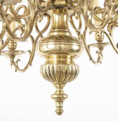 Early Brass 14 Arm Two Tier Chandelier with Original Reflectors - 2104381