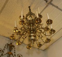 Early Brass Fifteen Arm Chandelier - 2152659