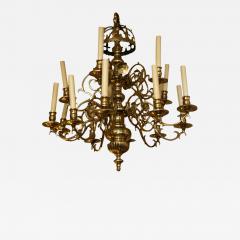 Early Brass Fifteen Arm Chandelier - 2155445