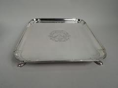 Early English Georgian Sterling Silver Square Salver 1727 - 3754209