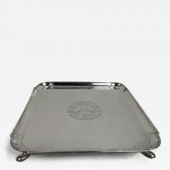 Early English Georgian Sterling Silver Square Salver 1727 - 3756433
