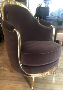 Early French Art Deco Astounding Pair of Gold Leaf Armchairs - 471572