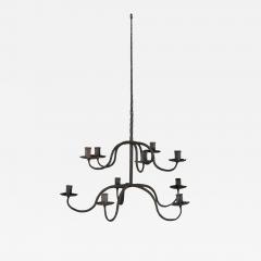 Early French Two Tier Forged Iron Chandelier - 2747824