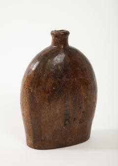 Early French Wooden Flask France c 1750 Inititaled - 2937999