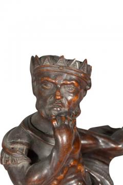 Early Italian Carved Figure Of A Seated King - 4139126