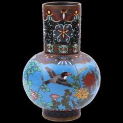 Early Meiji Period Japanese Cloisonne Enamel Bulbous Vase with Geometric - 3903709