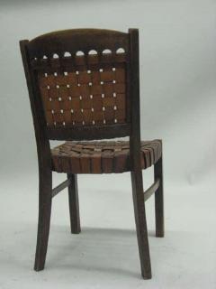 Early Modern Jugendstil Leather Strap Desk Chair Germany circa 1900 - 1861059