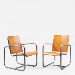 Early Modernist Pair of Tubular Armchairs Italy 1930s - 307604