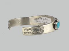 Early Navajo row bracelet with graduated rectangular stones - 1319244