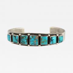 Early Navajo row bracelet with graduated rectangular stones - 1320862