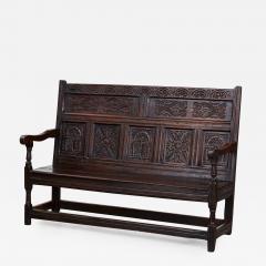 Early Oak Wainscot Settle - 2628079