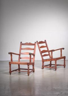 Early Scandinavian Modern pair of Pine armchairs - 2039842