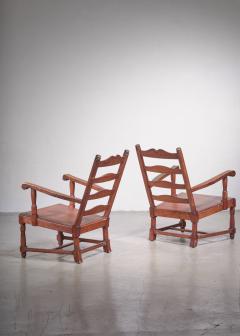 Early Scandinavian Modern pair of Pine armchairs - 2039843