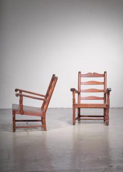 Early Scandinavian Modern pair of Pine armchairs - 2039844