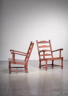 Early Scandinavian Modern pair of Pine armchairs - 2039845