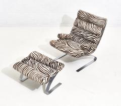 Early Sinus Zebra Leather Lounge Chair by Adolf Schr pfer for COR Germany 1976 - 2193303