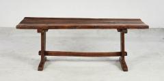 Early Thick Top Trestle Table - 3671458