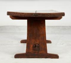 Early Thick Top Trestle Table - 3671460