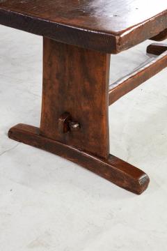 Early Thick Top Trestle Table - 3671462