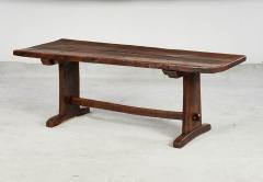 Early Thick Top Trestle Table - 3671465