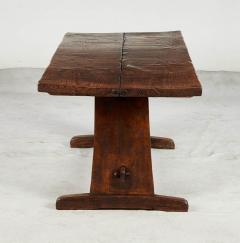 Early Thick Top Trestle Table - 3671466