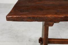 Early Thick Top Trestle Table - 3671467
