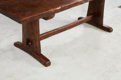 Early Thick Top Trestle Table - 3671468